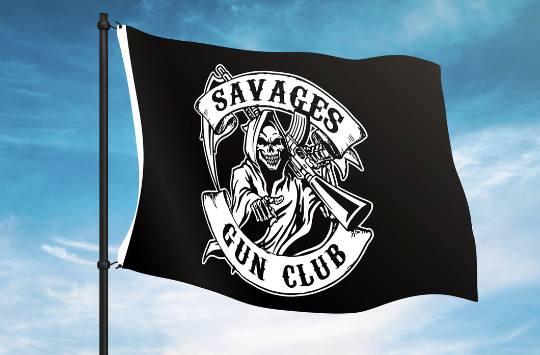 Savages Gun Club Flag - Double Sided